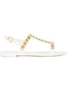 Stuart Weitzman Jelrose Studded Sandals - White