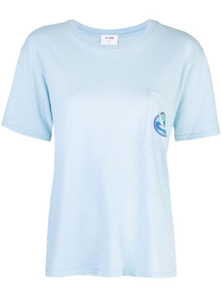 Re/done Pocket Detail T-shirt - Blue