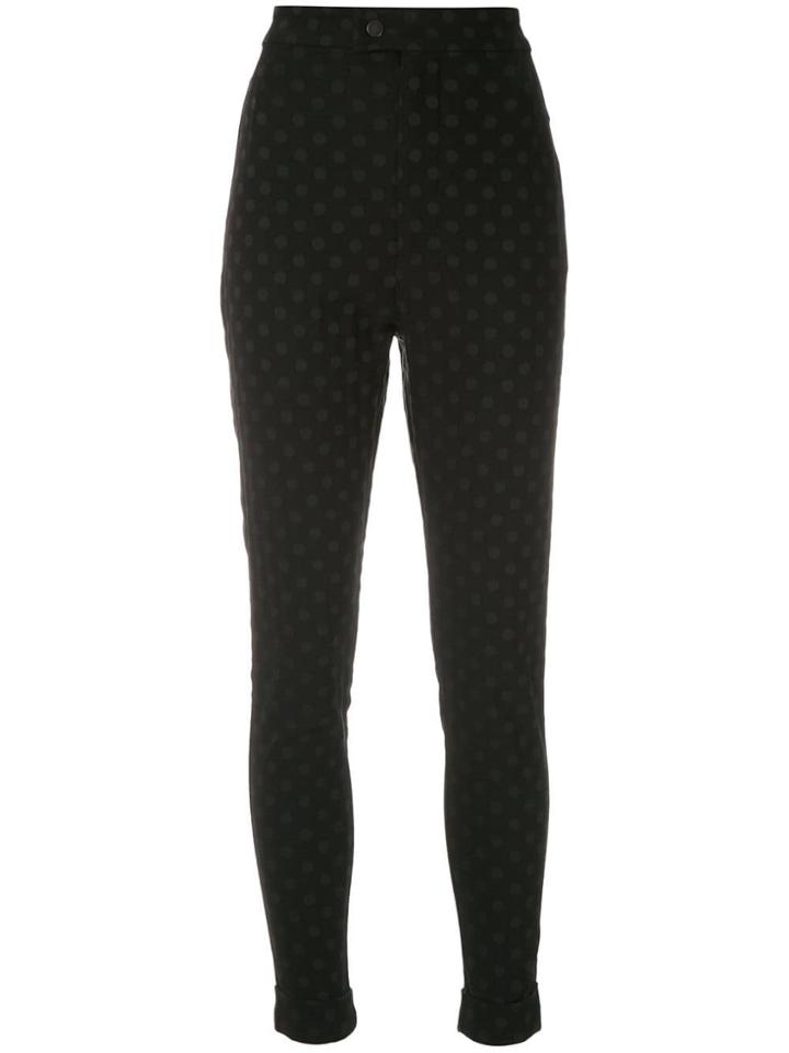 À La Garçonne Rolled Hem Skinny Trousers - Black
