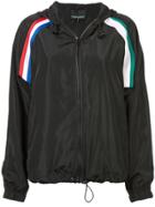 Cynthia Rowley Serena Striped Zip Up Windbreaker - Black