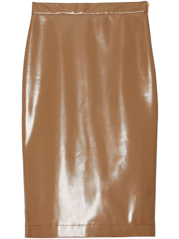 Burberry Vinyl Pencil Skirt - Neutrals