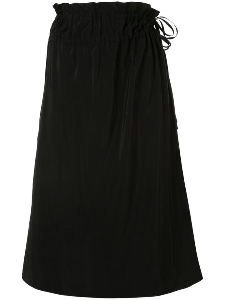 Jil Sander Navy Adjustable Waist Tie Skirt - Black