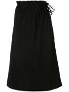 Jil Sander Navy Adjustable Waist Tie Skirt - Black