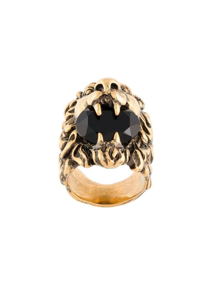 Gucci Lion Crystal Ring - Metallic