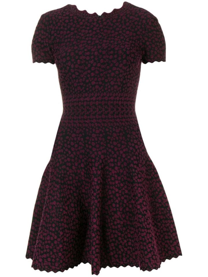 Alaïa Pre-owned 2000's Asymmetric Dotted Flared Dress - Purple