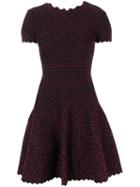 Alaïa Pre-owned 2000's Asymmetric Dotted Flared Dress - Purple
