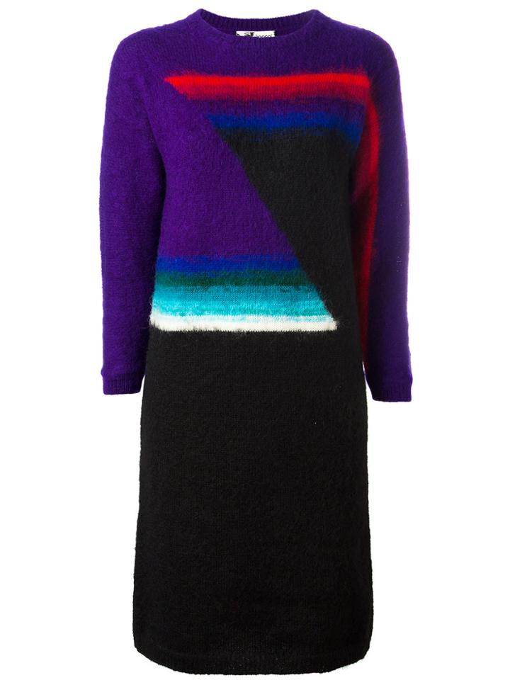 Kansai Yamamoto Vintage Geometric Wool Dress - Multicolour