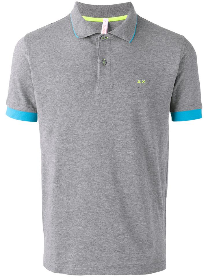 Sun 68 Contrast Polo Shirt, Men's, Size: Xxl, Grey, Cotton/spandex/elastane