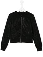 Diesel Kids Glitter Bomber Jacket - Black