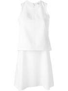 Carven Layered Mini Dress, Women's, Size: 40, White, Acetate/viscose/polyester