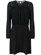 Michael Michael Kors Lace Inset Dress, Women's, Size: 8, Black, Polyester/nylon/viscose/cotton