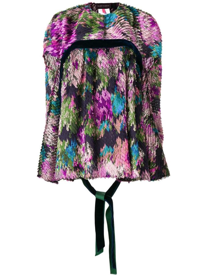 Talbot Runhof Fil Coupé Jacquard Top - Pink