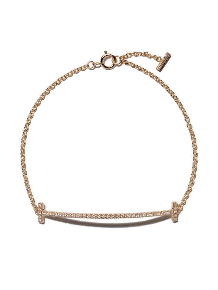 Tiffany & Co 18kt Yellow Gold Tiffany T Smile Diamond Bracelet -
