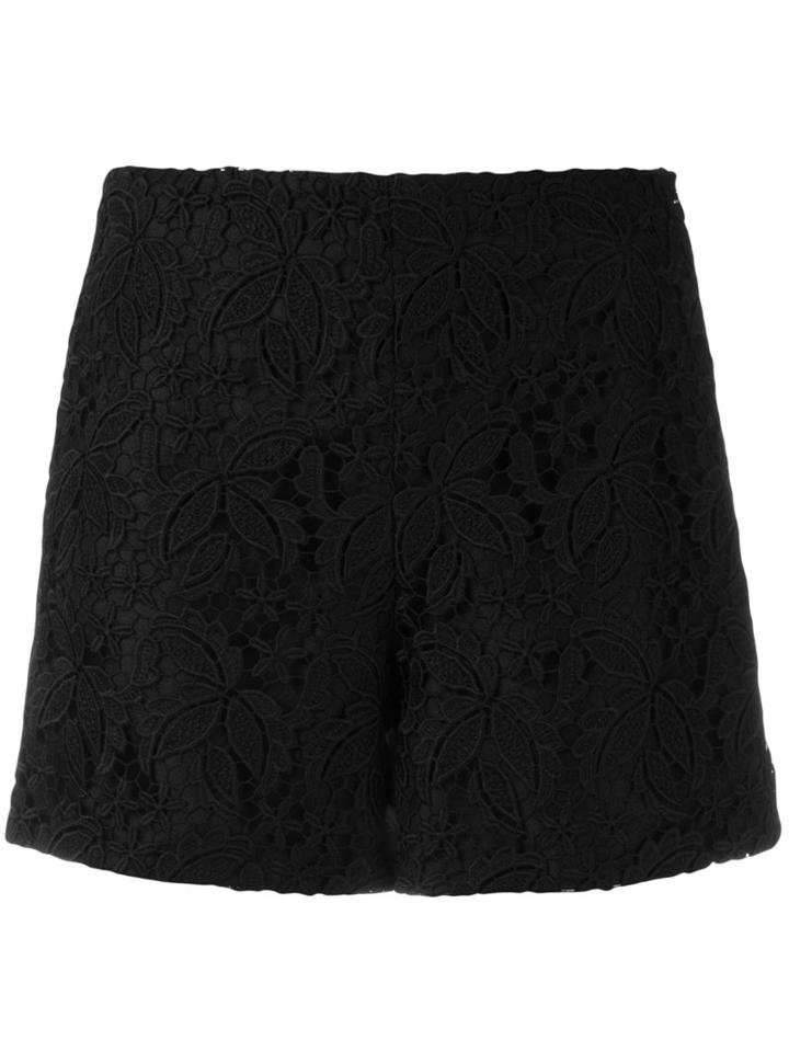 Giamba Macramè Lace Shorts, Women's, Size: 44, Black, Polyester
