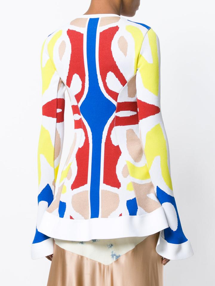Esteban Cortazar Colour-block Peplum Top - Multicolour