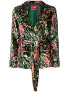 F.r.s For Restless Sleepers Floral Velvet Blazer - Green