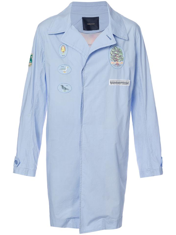 Undercover Rear Print Trench - Blue