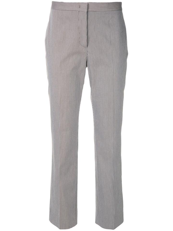 Piazza Sempione Striped Cropped Trousers - Nude & Neutrals
