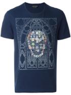 Alexander Mcqueen Skull Print T-shirt, Men's, Size: Xl, Blue, Cotton