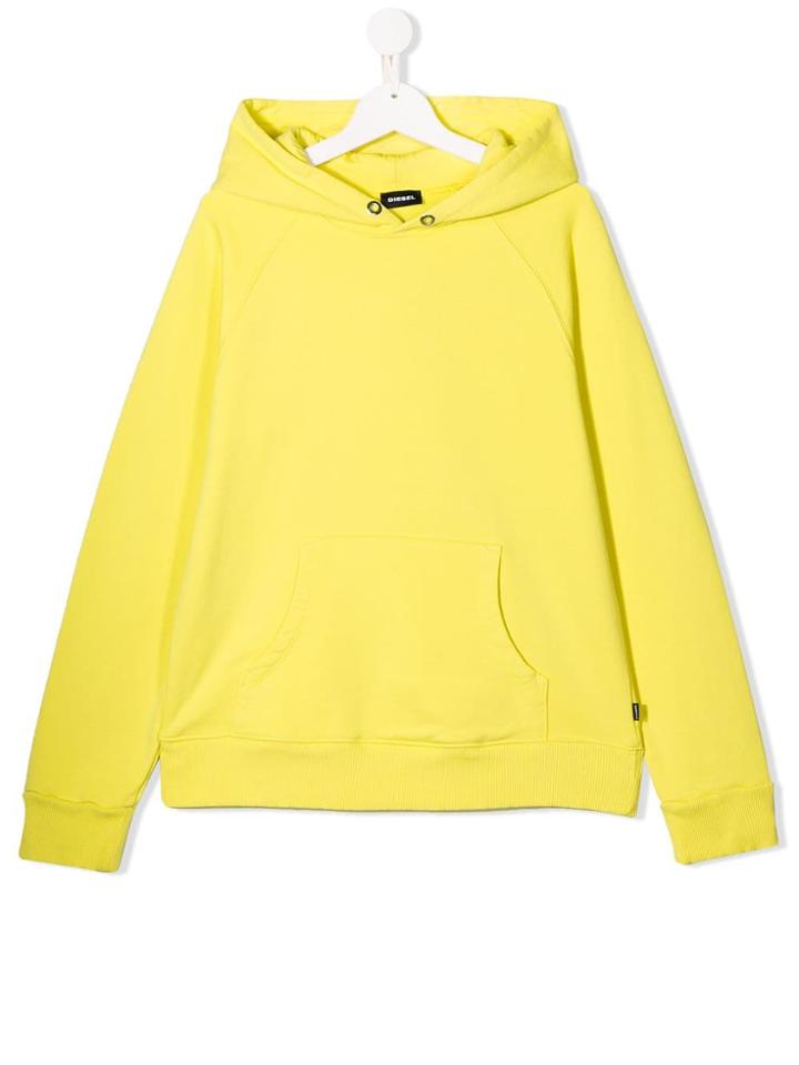 Diesel Kids Logo Printed Hoodie - Yellow