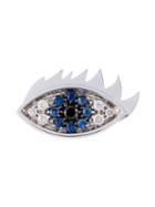 Delfina Delettrez Eyes On Me Diamond And Sapphire Earring, Women's, Blue, 18kt White Gold/diamond/sapphire/black Diamond