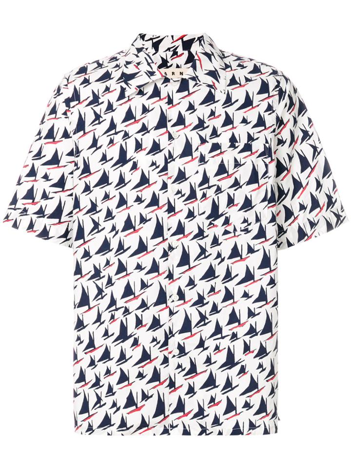 Marni Printed Boxy Shirt - White