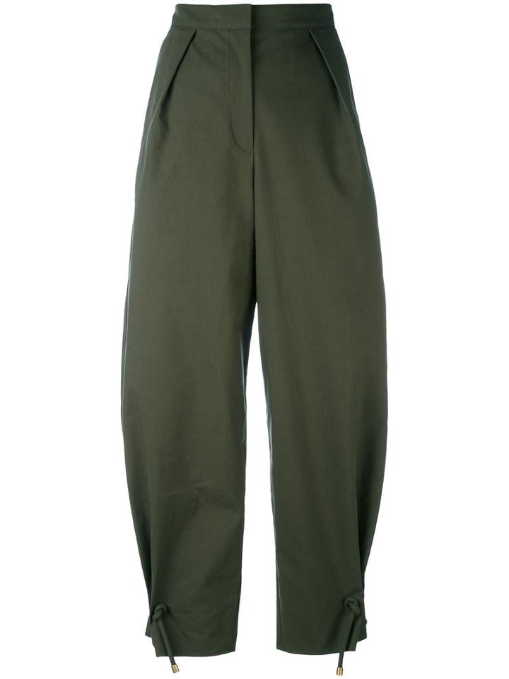 Kenzo - Cropped Wide-leg Trousers - Women - Cotton/polyester - 34, Green, Cotton/polyester