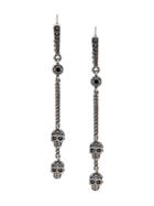 Alexander Mcqueen Chain Skull Earrings - Silver