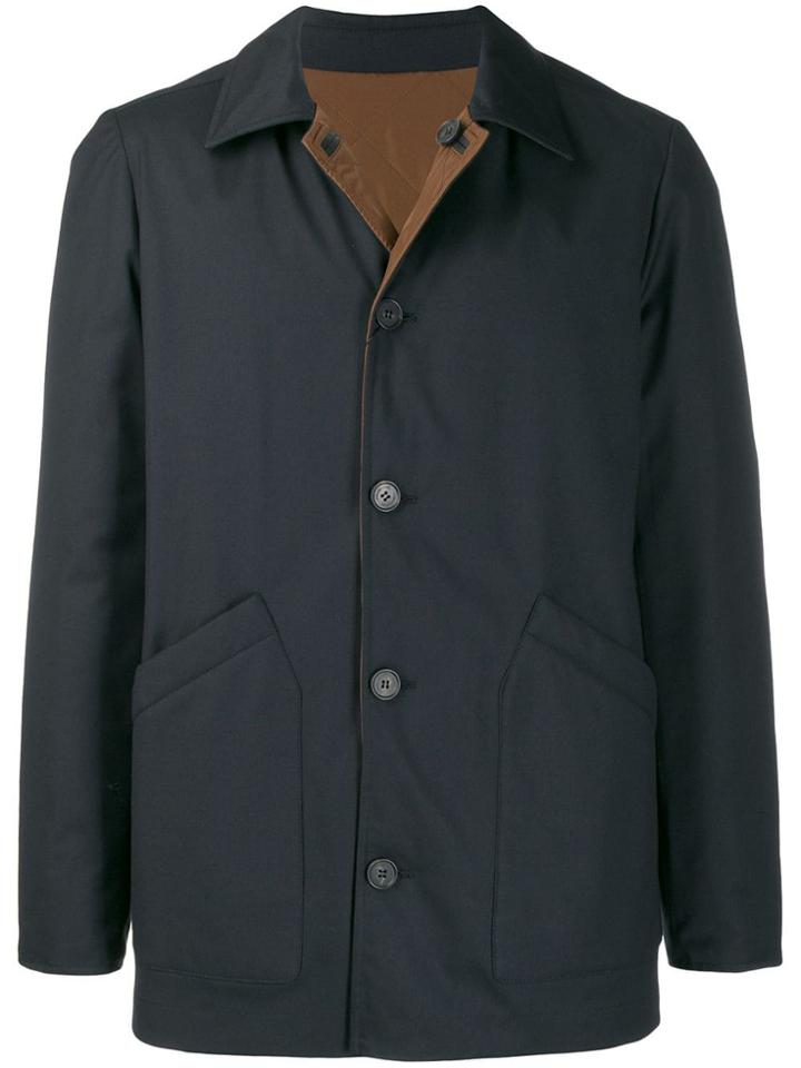 Corneliani Reversible Button Jacket - Blue