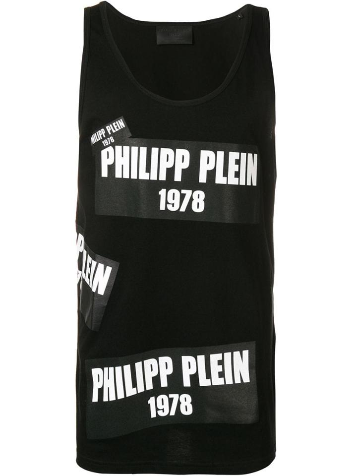 Philipp Plein All Over Logo Tank Top - Black