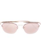 Linda Farrow - Square Frame Sunglasses - Women - Rose Gold Plated Brass - One Size, Women's, Grey, Rose Gold Plated Brass