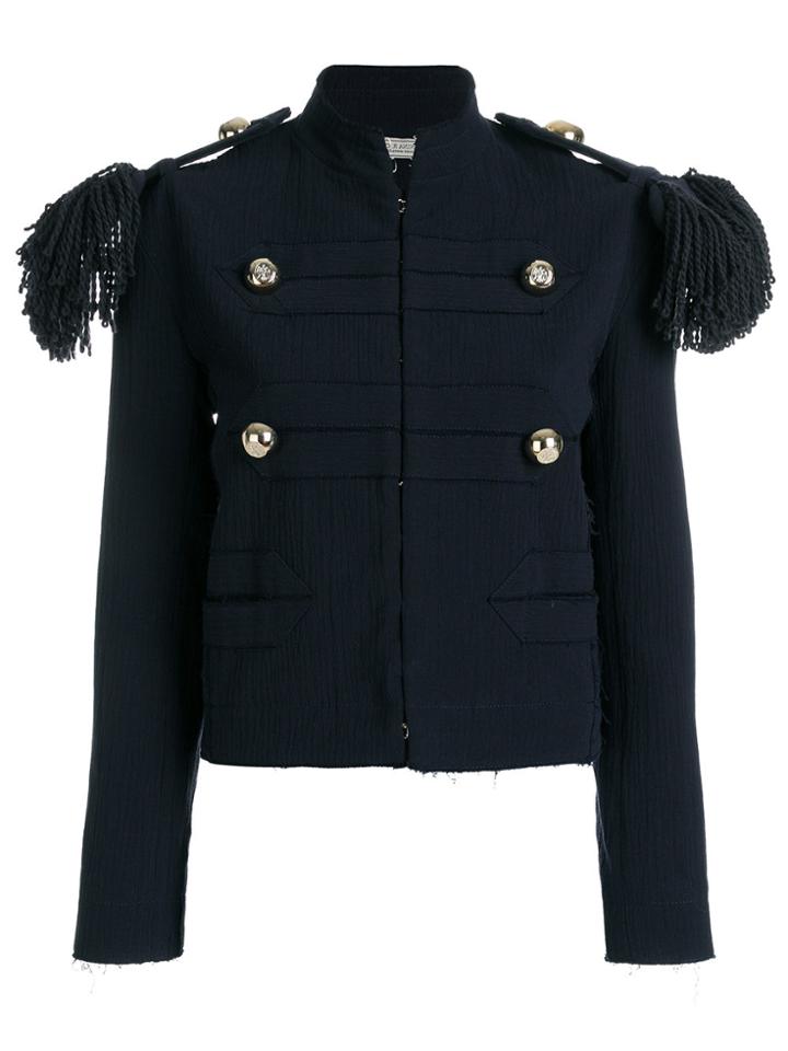 Nina Ricci Fringed Epaulette Jacket - Blue