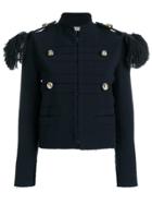 Nina Ricci Fringed Epaulette Jacket - Blue