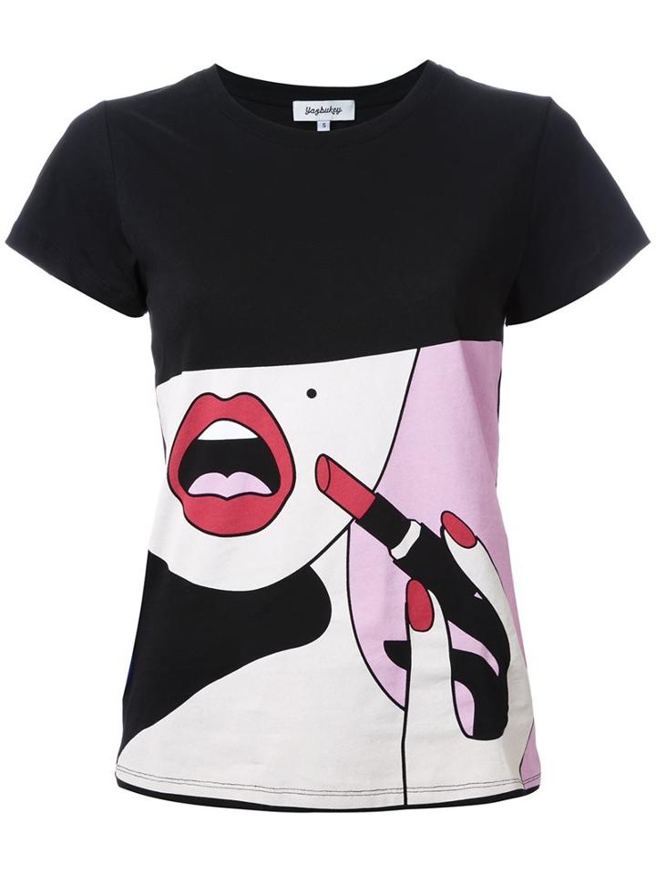 Yazbukey Lipstick Print T-shirt