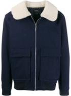A.p.c. Contrast-collar Bomber Jacket - Blue
