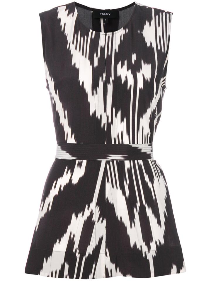 Theory Desza Ikat Top - Black