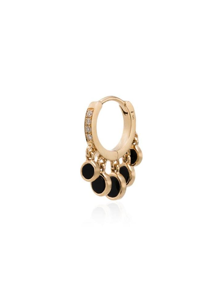 Jacquie Aiche 18kt Yellow Gold Onyx Charm Hoop Earring