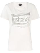 Just Cavalli Embellished Logo T-shirt - Neutrals