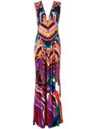 Roberto Cavalli Multi Printed Dress, Size: 42, Viscose/nylon