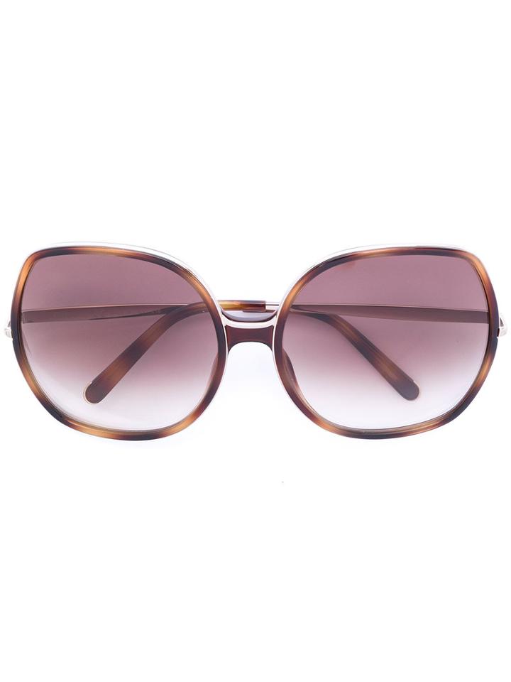 Chloe Eyewear - Nate Sunglasses - Women - Acetate/retinol/metal - 62, Brown, Acetate/retinol/metal