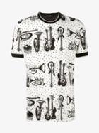 Dolce & Gabbana Instrument Print T-shirt, Men's, Size: 48, Nude/neutrals, Cotton/silk