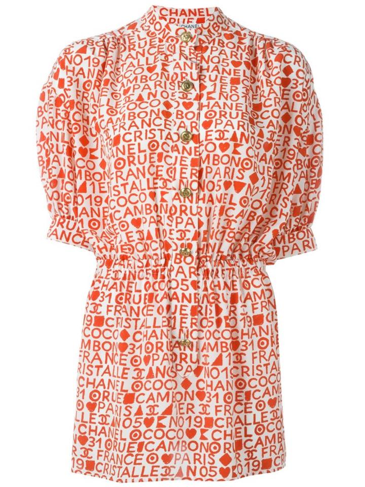 Chanel Vintage Writing Print Shirt