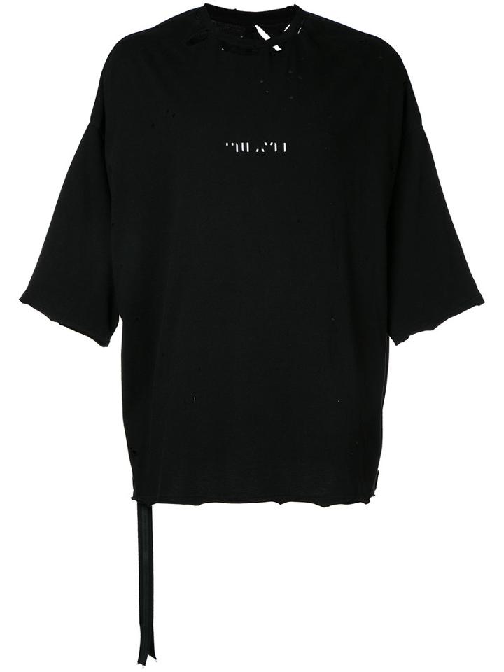 Unravel Project Destroyed Effect T-shirt, Men's, Size: Medium, Black, Cotton