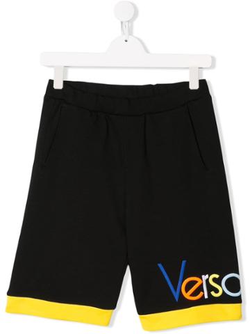Young Versace Logo Shorts - Black
