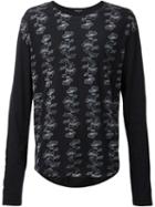 Ann Demeulemeester Printed Long Sleeve T-shirt, Men's, Size: Xs, Black, Cotton