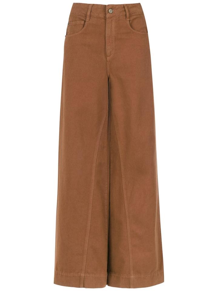 Nk Denim Palazzo Pants - Brown