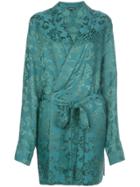 Ann Demeulemeester Brocade Wrap Jacket - Green