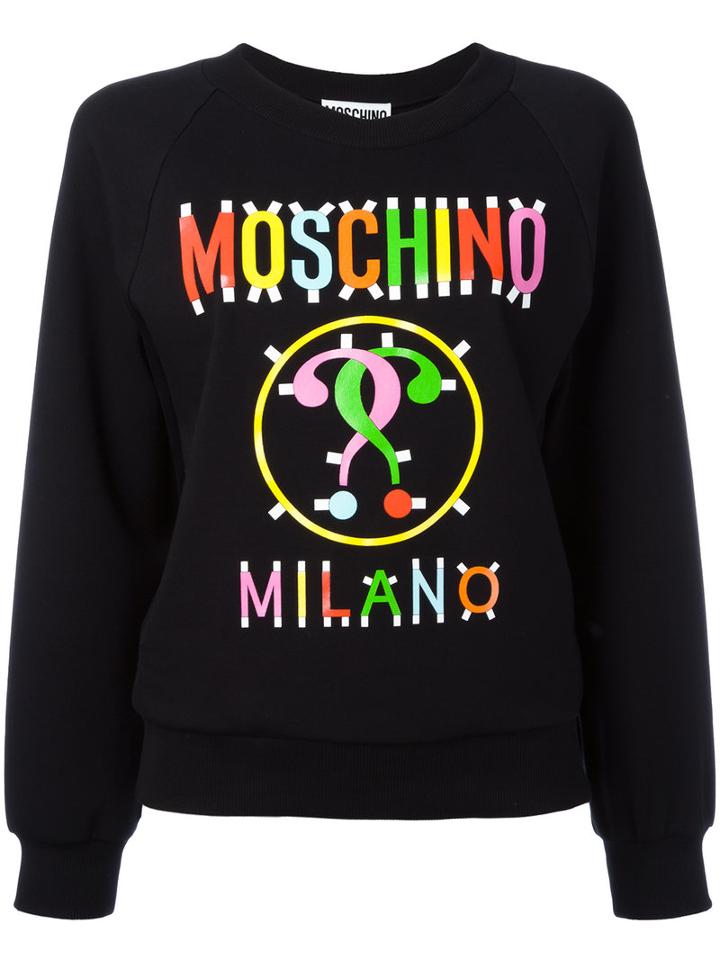 Moschino - Multicoloured Logo Sweatshirt - Women - Cotton/other Fibers - 42, Women's, Black, Cotton/other Fibers