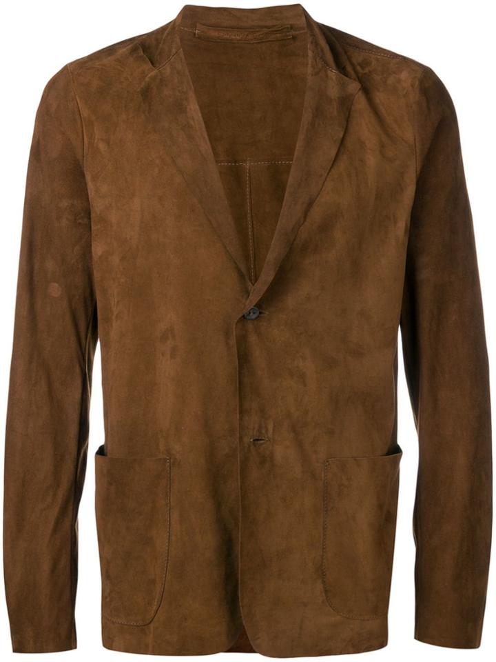 Salvatore Santoro V-neck Suede Jacket - Brown