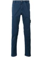 Stone Island Tapered Cargo Trousers, Men's, Size: 32, Blue, Cotton/spandex/elastane